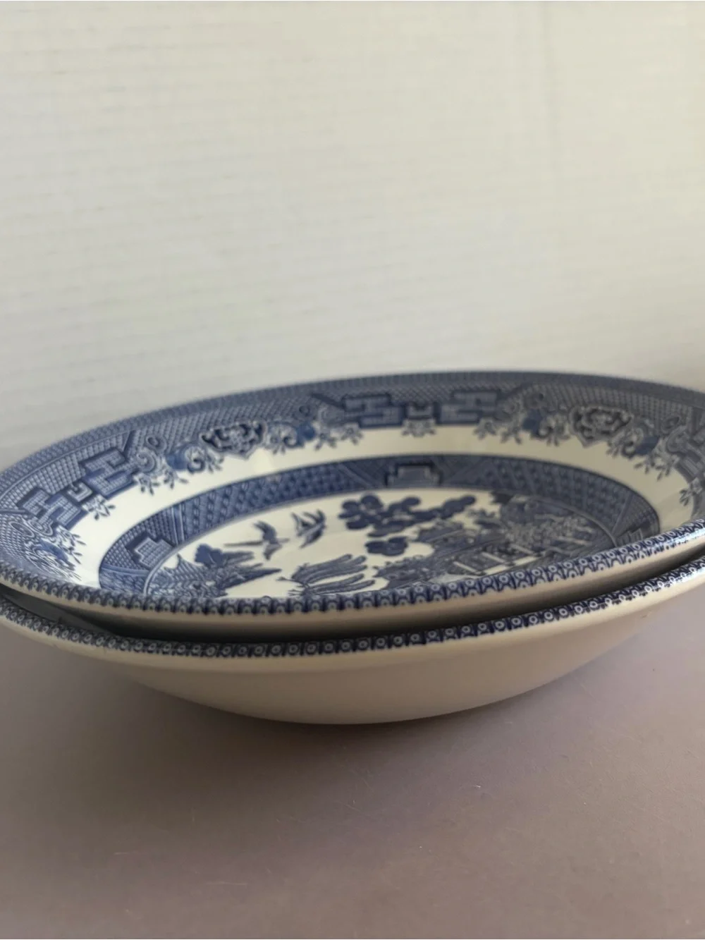 Churchill Blue Willow Round Bowl Set of 2